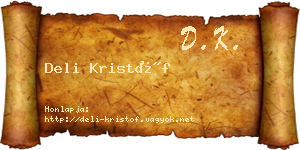 Deli Kristóf névjegykártya