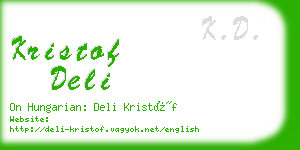 kristof deli business card